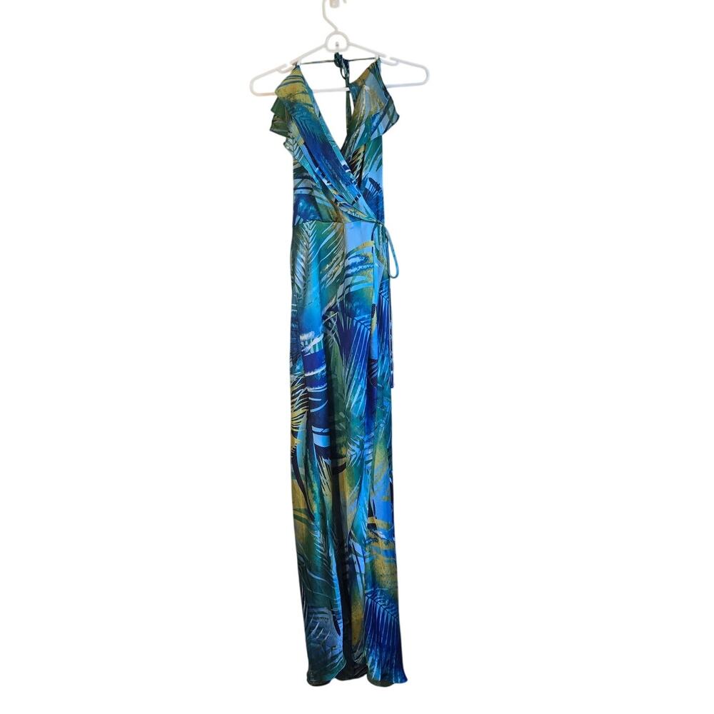 Cache tropical leaf y2k maxi dress size xs